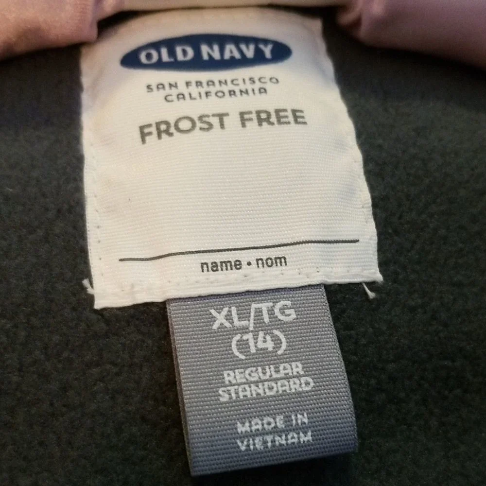 Old‎ Navy Girl's Gray Puffy Vest XL/TG(14)